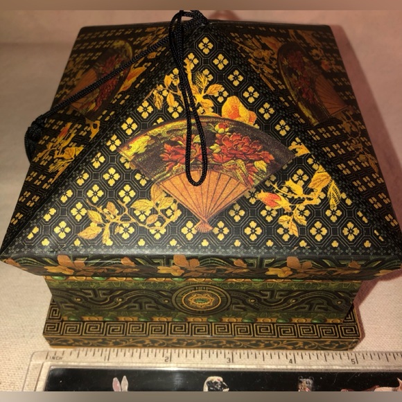 Punch Studios Art Deco Paper Domed Vanity Box w/ Top Tassel - Picture 16 of 16